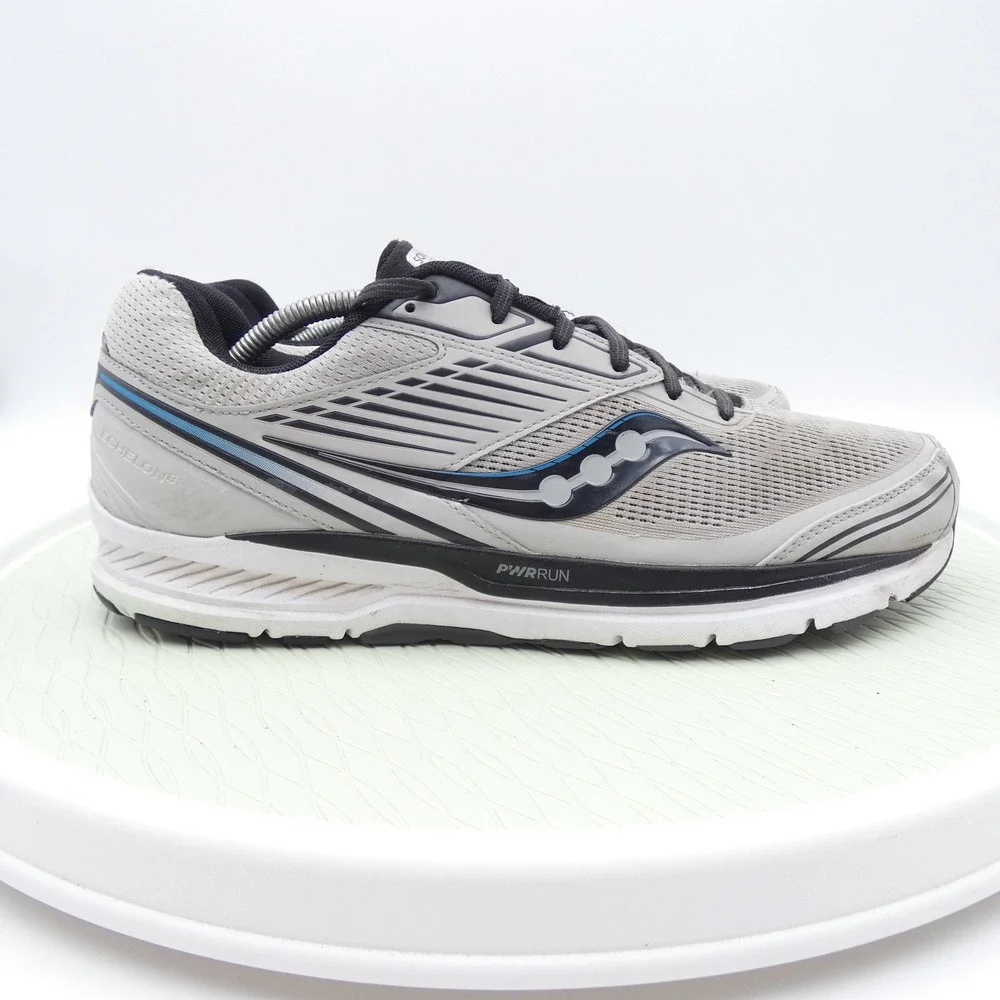 Saucony Echelon 8 Mens Running Shoes Grey Black Blue S20574-30 Size 12